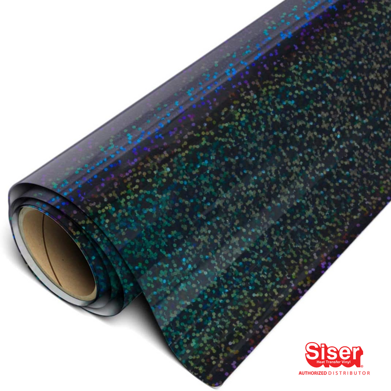 Siser Holographic® Vinil Textil Térmico | Negro | Black | Ancho 12"