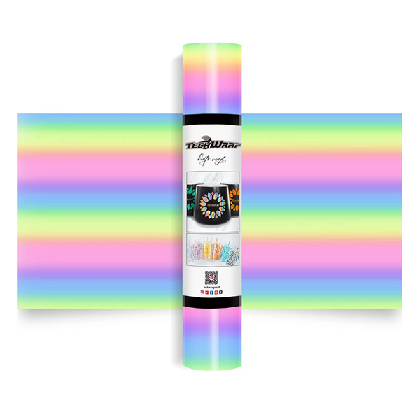 Vinil Adhesivo | Permanente | Rainbow Stripes | Ancho 12"