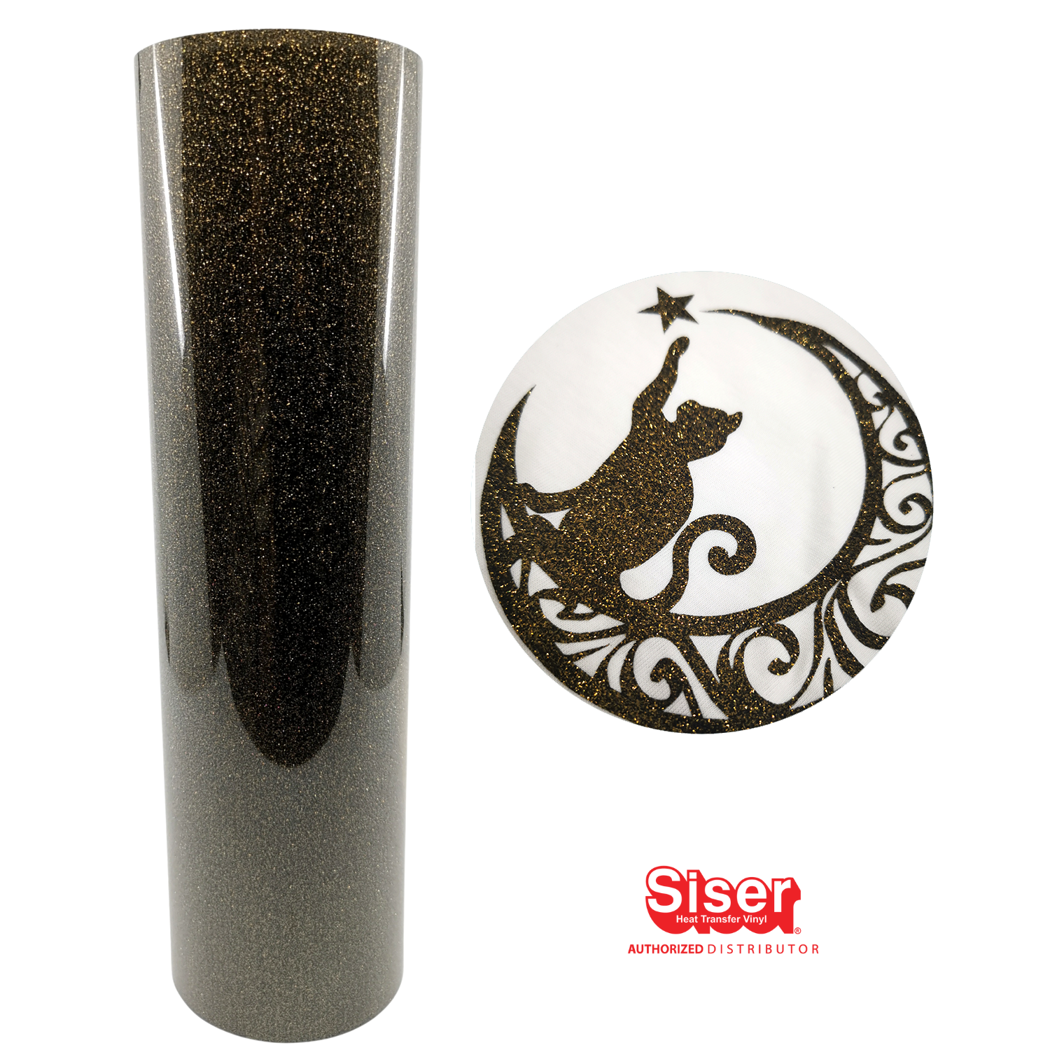 Siser Glitter® Vinil Textil Térmico | Negro Dorado | Black Gold