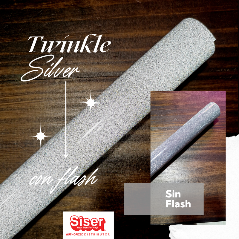 Siser Twinkle™ Vinil Textil Térmico | Silver 12"