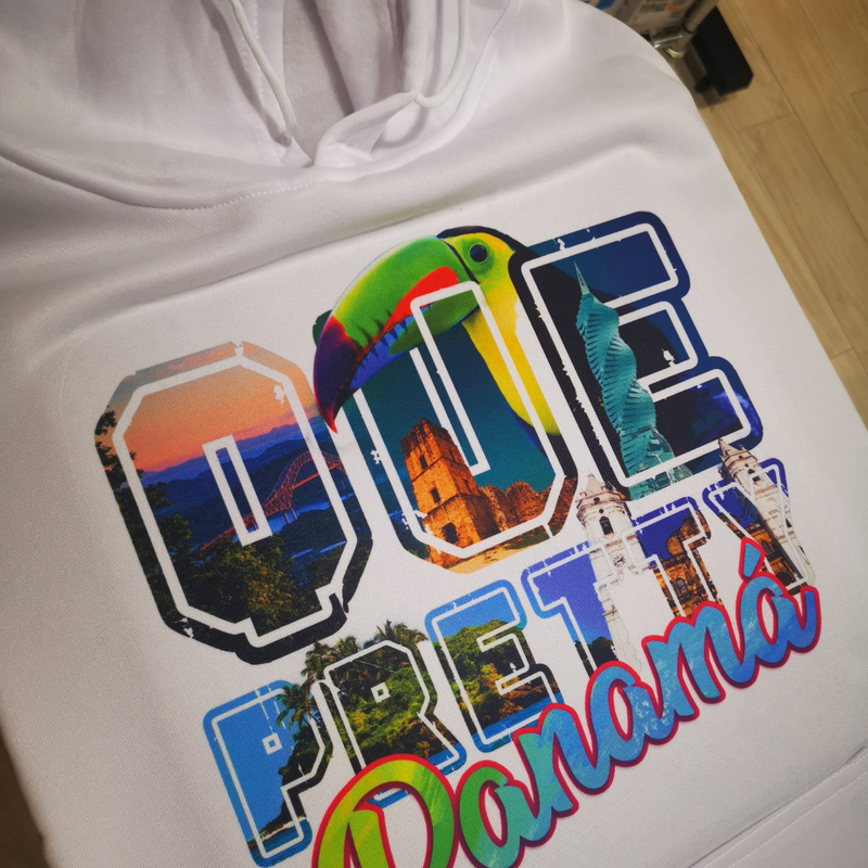 Que Pretty Panamá | Hoodie Blanco Sublimable | Unisex