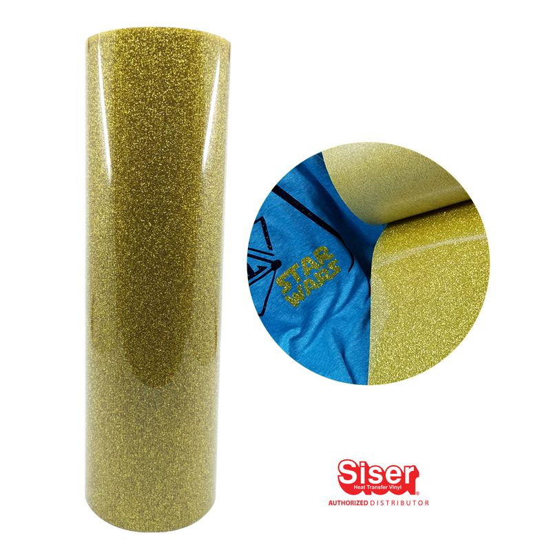 Siser Glitter® Vinil Textil Térmico | Dorado | Yellow Gold